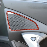 3pcs genuine carbon fiber car door speaker cover frame stickers for chevrolet corvette c7 2014 2019