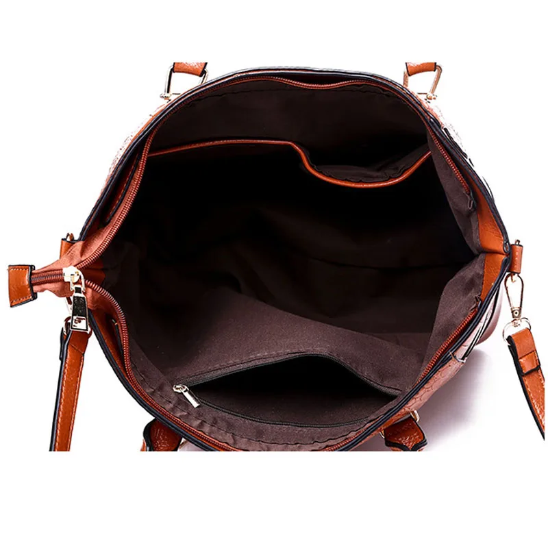 Женская сумка на плечо модная женская с крокодиловым узором кожаная Большая