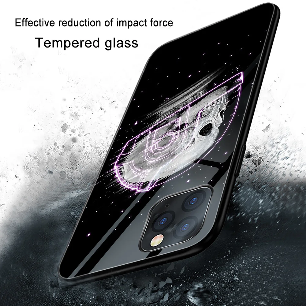 

Skeleton Skull Case For iPhone 11 12 Pro Max XS X XR 7 8 Plus mini Back Cover For iPhone SE 2020 Tempered glass Phone Cases Capa