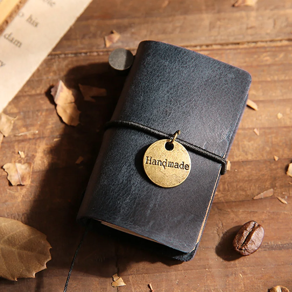

Portable Notepad School Supply Diary Daily Memo Vintage Notebook Traveler Retro Bandage Cowhide Cover Mini Journey