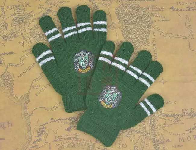 2 Утепленные домашние перчатки Gryffindor Harri POTER Аниме Косплей зимние теплые тянущиеся вязаные перчатки игрушки для детей-поклонников Рождественский подарок - Цвет: 2