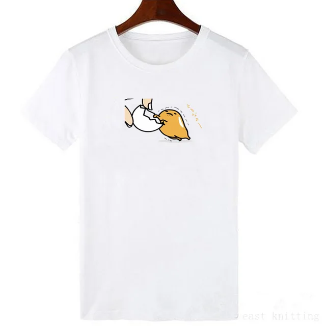 Японская забавная футболка Harajuku Gudetama Lazy Egg Yolk, мужская хлопковая футболка Kawaii с мультяшным принтом, новинка, женская футболка, топы - Цвет: 3