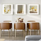 Украшение для ресторана, картина с желтым лимоном, оранжевыми фруктами, постеры и принты, Картина на холсте для кухни, без рамки