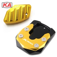 logo xmax motorcycle cnc foot side stand enlarger plate kickstand extension pad for yamaha xmax 125 250 300 x max xmax 2017 2019