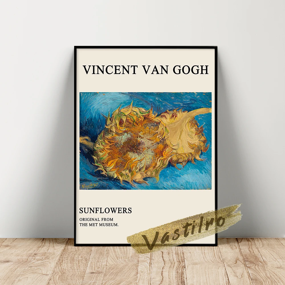 

Von Gogh Museum Exhibition Poster, Gogh Plant Flower Wall Art, Two Cut Sunflowers Canvas Painting, Vintage Sunflowers Art Prints