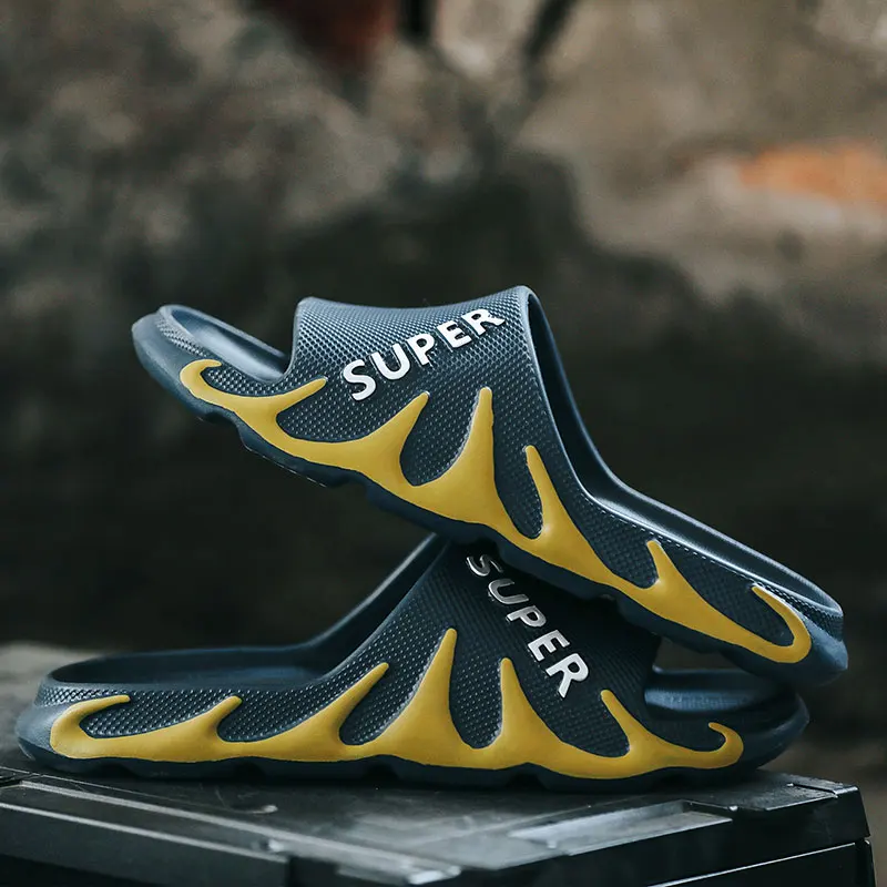 Шлепанцы Mo Dou для мужчин и женщин мягкие сланцы из ЭВА душа пляжа летняя модная