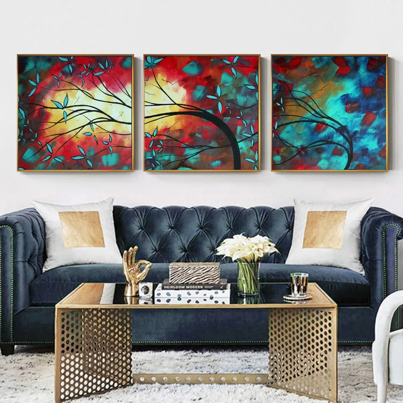 

SELFLESSLY ART Modern Abstract Tree Poster Wall Art Canvas Painting HD Print For Living Room And Bedroom Decoration Cuadros