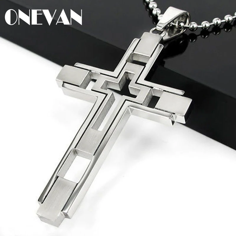 Ожерелье с крестом для мужчин модные ювелирные изделия из нержавеющей стали