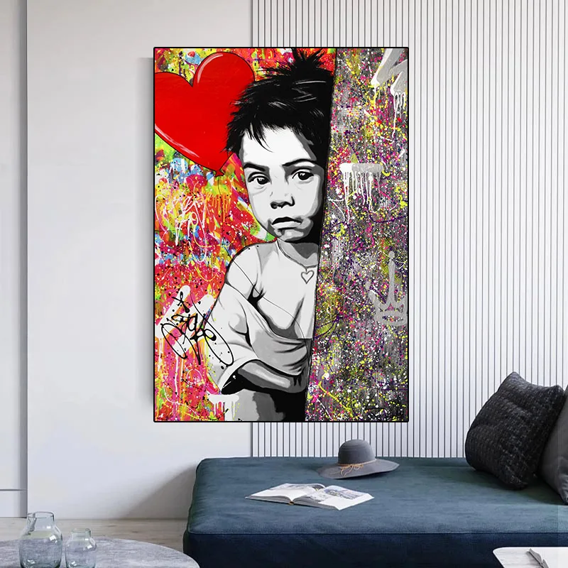 Граффити портрет на холсте Плакаты и печати абстрактный характер холст