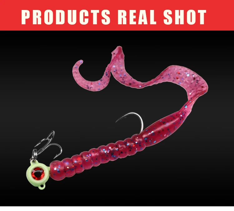 5pcs/bag Crank Jig Head Hook Carbon Steel Round Head Fishing Hooks With Treble Hooks Soft Worm Fishing Accessories 5g 7g 10g