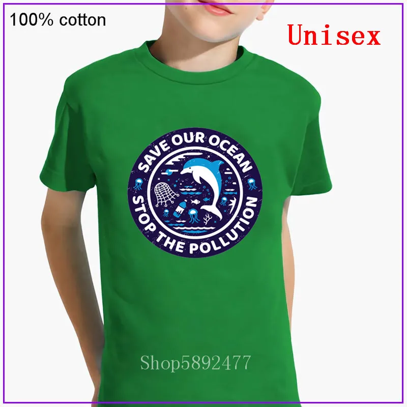 Save Our Ocean Stop the Pollution/детская футболка одежда для мальчиков и девочек с