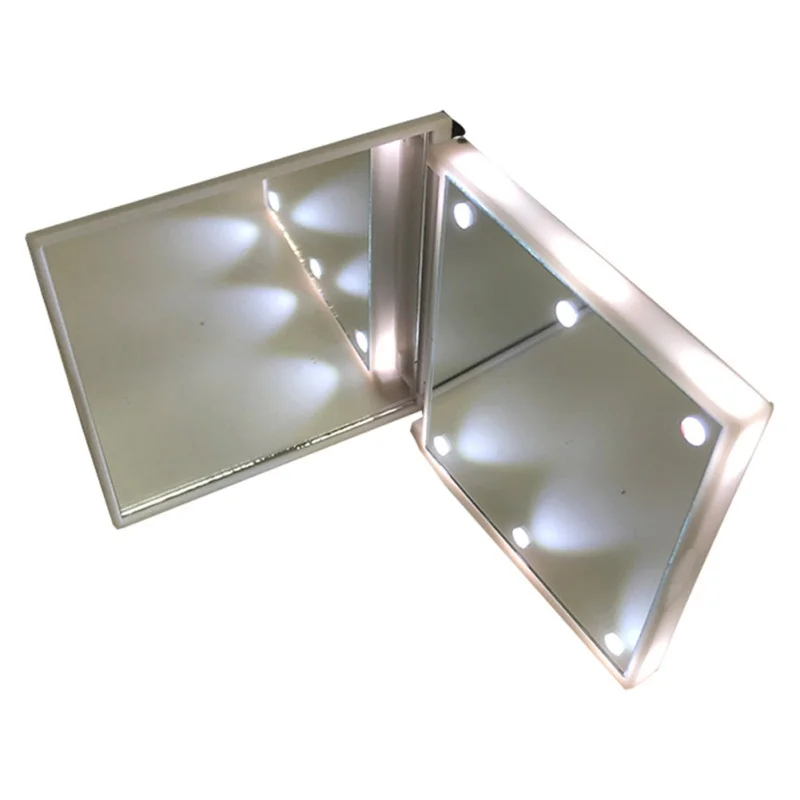 Зеркало для макияжа с 6 маленький светодиодный свет квадратный зеркальный