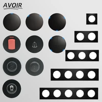 avoir wall light switch electrical outlets and push button switches black brushed panel eu fr plugs 220v diy free combination