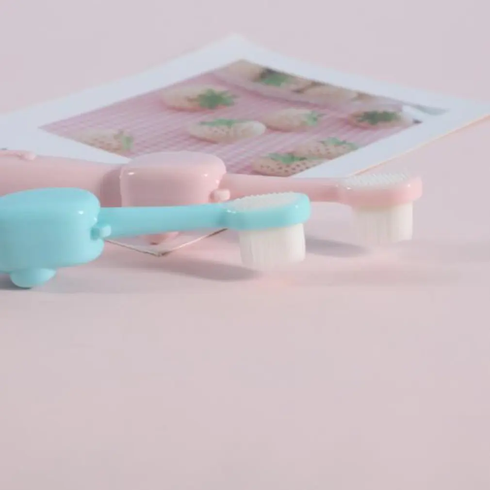 Зубная щетка детская с мягкой щетиной мультяшный чистый цвет в стиле Бегемот