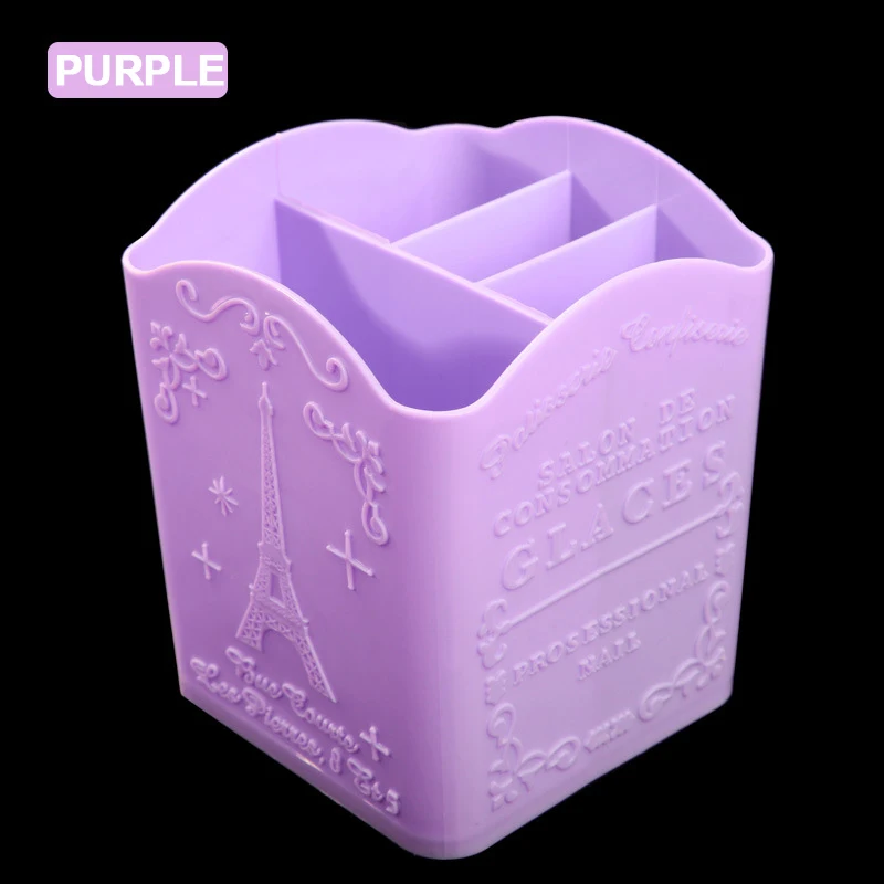 Пустая пластиковая коробка для хранения кистей макияжа с 4 Сетками органайзер