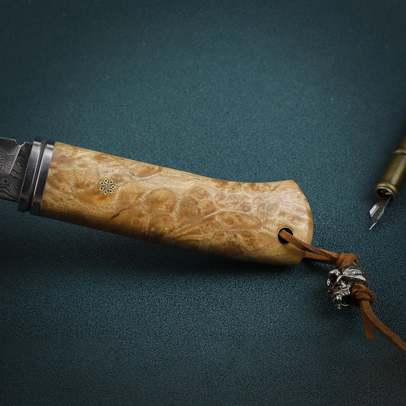 Японский нож ALVELY из дамасской стали с фиксированным лезвием высококачественный