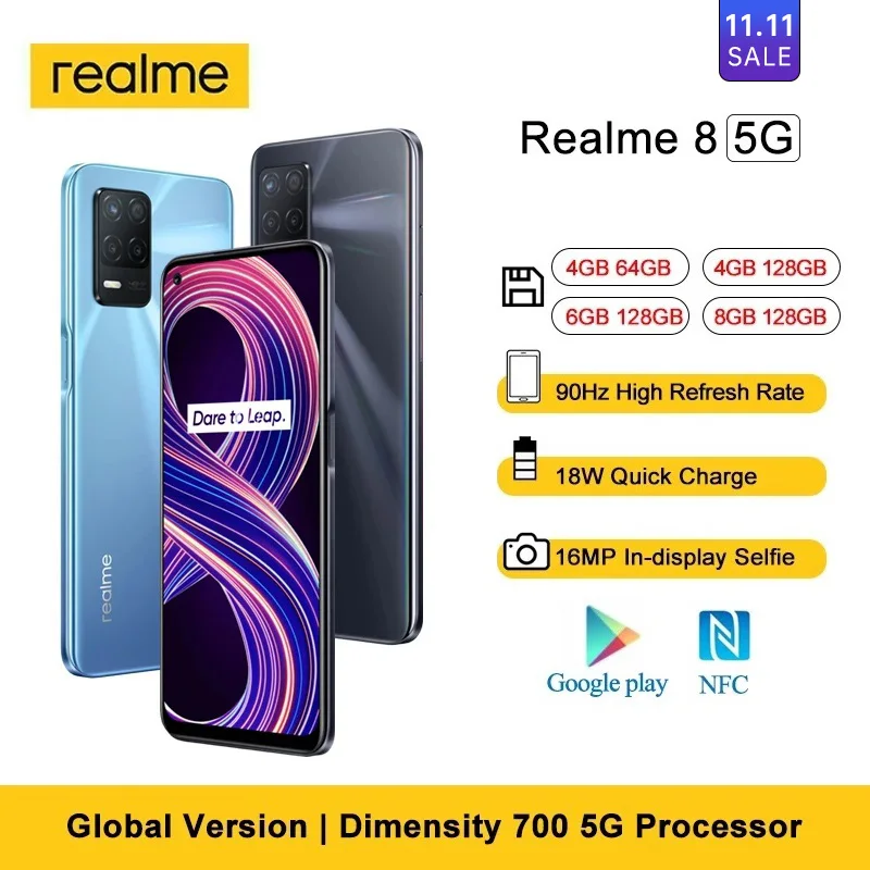 

Смартфон realme 8 телефон, тройная камера 48 МП, экран 700 дюйма, 90 Гц, 4 Гб + 64 ГБ