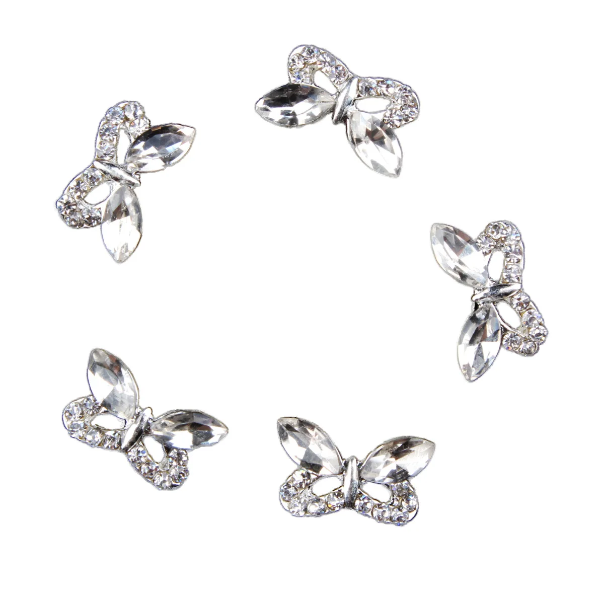 

10-Manicure Alloy Accessory Hot Selling Diamond Set Butterfly Manicure Metal Ornament