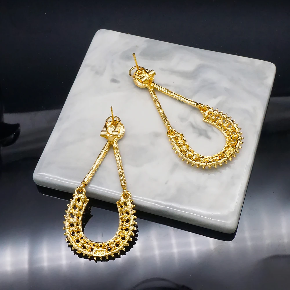 Серьги и подвески золотого цвета ювелирные наборы новый дизайн для африканских