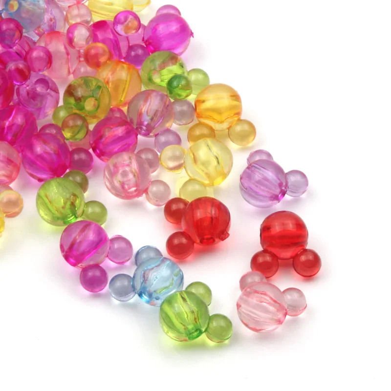 Акриловые Бусины 50 шт./лот разноцветные прозрачные бусины-разделители в форме