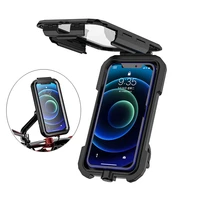 waterproof case bicycle phone holder bike motorcycle handlebar rear view mirror mount holder for 4 7 6 8 mobile phone mount bag