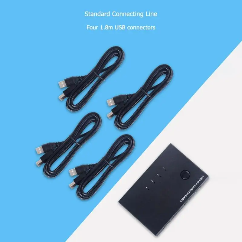 4 порта USB переключатель USB 2,0 коммутатор ПК разделитель для клавиатуры мышь принтер монитор