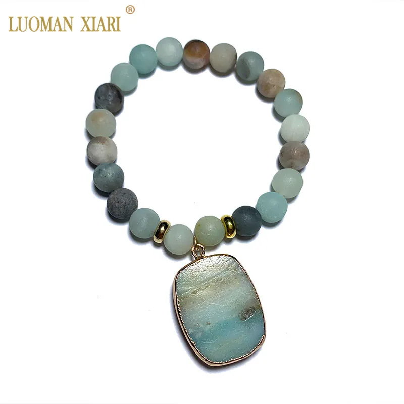 Оригинальный DIY браслет с подвеской из 100% натурального камня Хрустальный