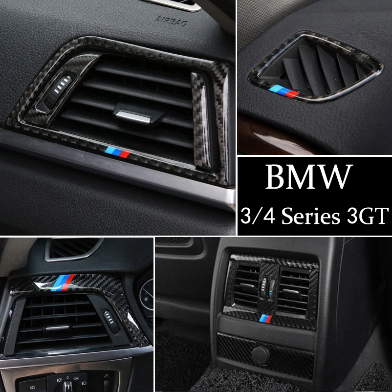 

Для BMW 3 4 серии 3GT F30 F31 F32 F34 углеродное волокно автомобильный воздуховод кондиционер крышка рамы вентиляционного отверстия отделка автомоби...