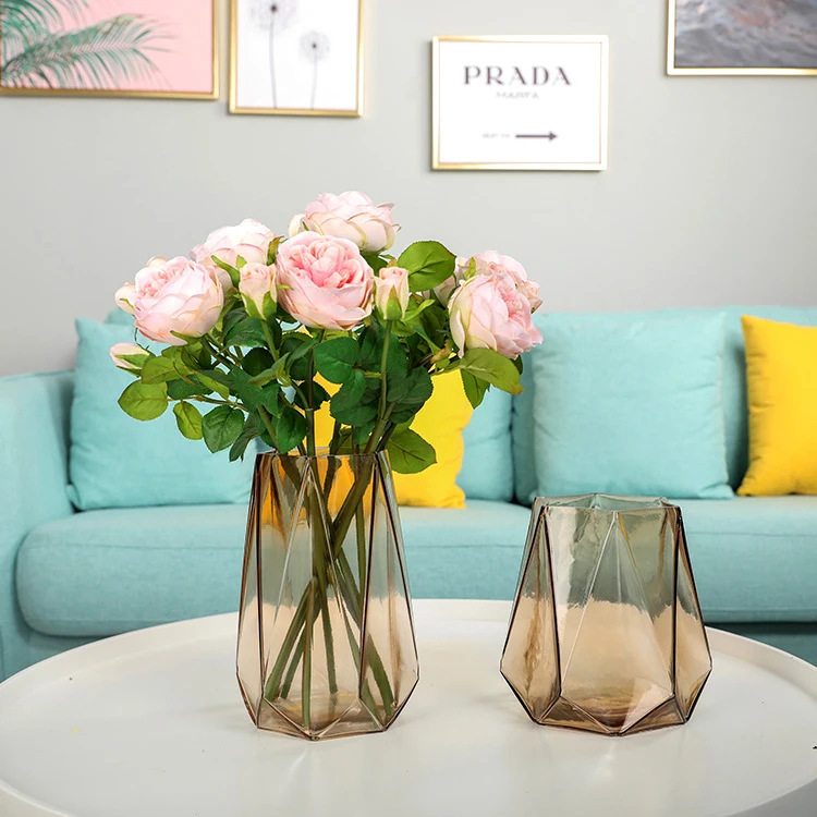 

Single Bunch of Austin 2 Roses Pink Real Touch Fake Flowers Dried Flowers Home Decoration Dining Table Flower Arrangement DIY