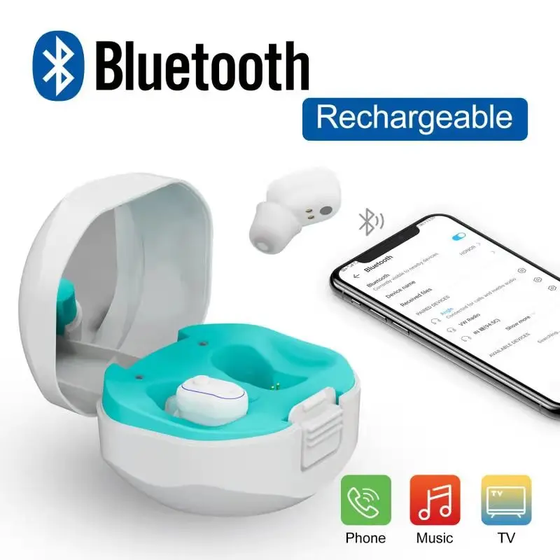 Лучший перезаряжаемый цифровой беспроводной слуховой аппарат с Bluetooth 4-канальный
