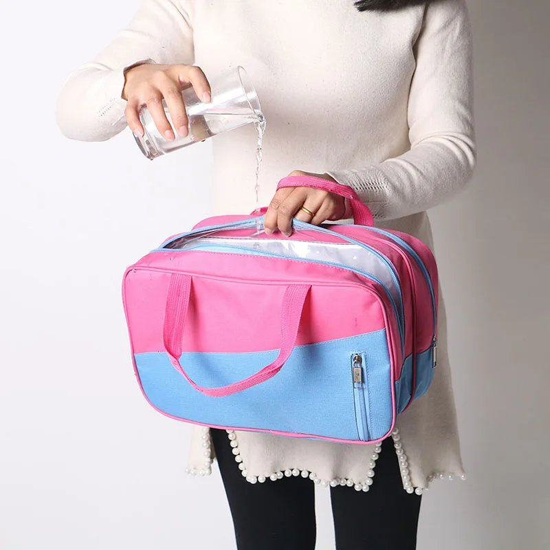 Женская дорожная двухслойная косметичка для девочек органайзер косметики чехол