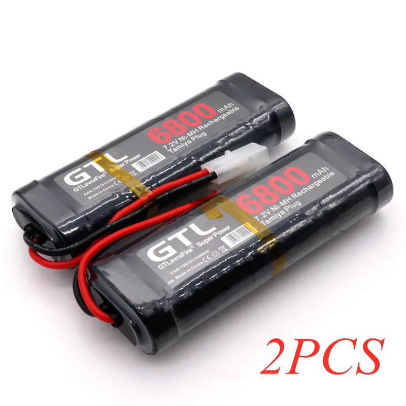 Белый Аккумулятор 7,2 V 6800mah NiMH аккумулятор для RC автомобиля грузовика Багги лодки Танк Ni-MH Baterias серый супер мощность - Цвет: Белый