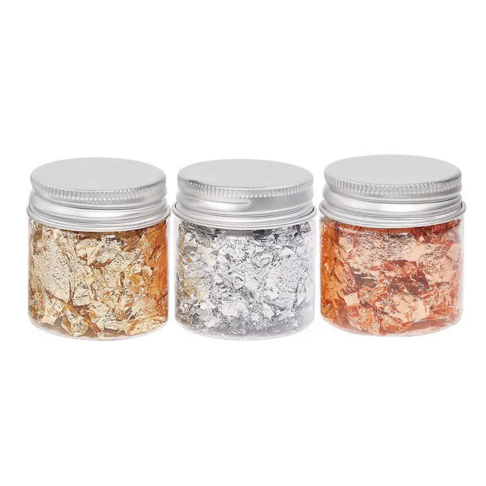 

3 Box Gold Silver Irregular Aluminum Foil Paper Nail Art Sticker 3D Glitter DIY Manicure UV Gel Polish Nail Decoration Tools