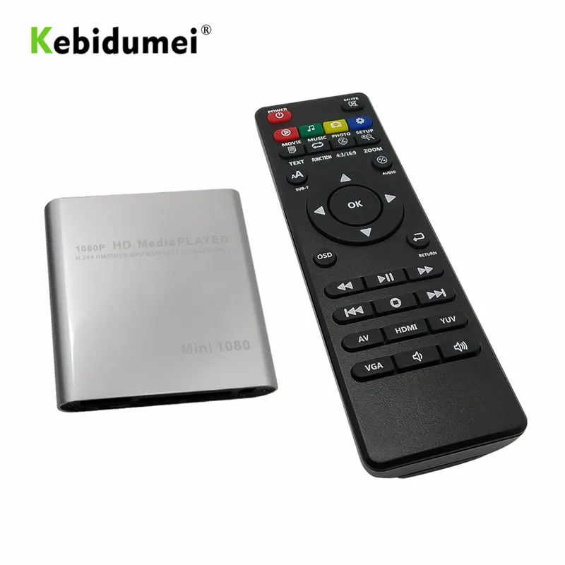 Kebidumei Full HD 1080P HDD мультимедиа плеер USB внешний медиаплеер с SD медиа тв приставка