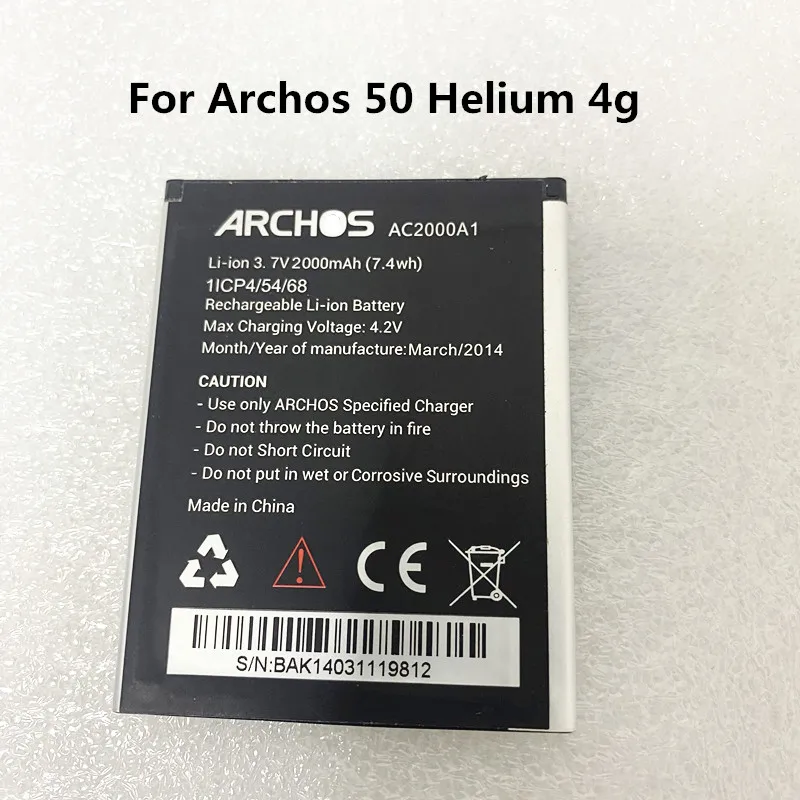 

3.7V 2000mAh Battery AC2000A1 for Archos 50 Helium 4G Phone