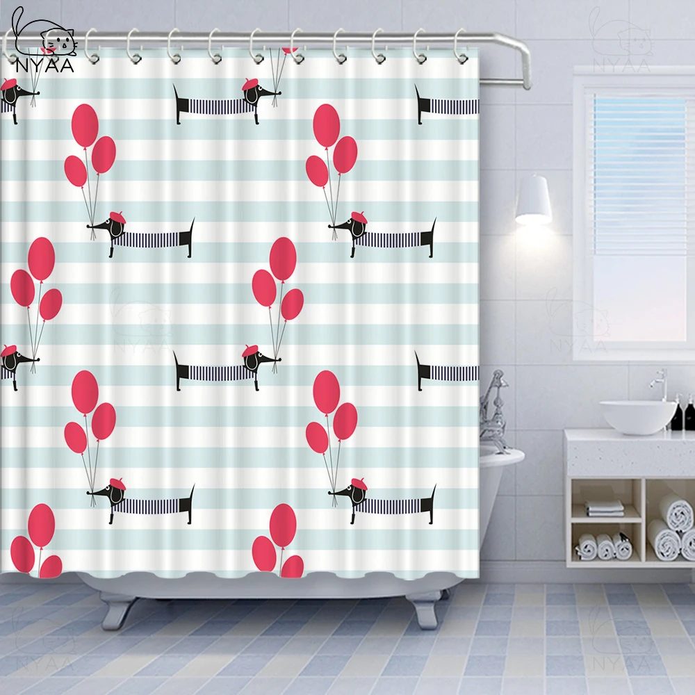 Водонепроницаемая шторка для ванны с рисунком французской собаки из мультфильма