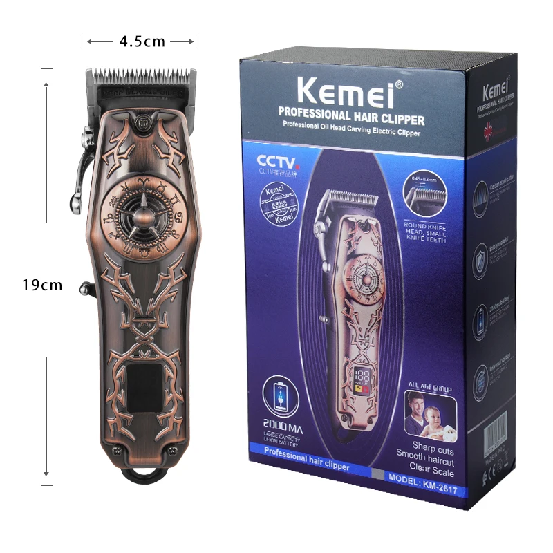 

KEMEI Rechargeable Hair Clipper With LED Screen for Men Professional Hair Trimmer Electric Cutting Machine Barber Hair Cutter