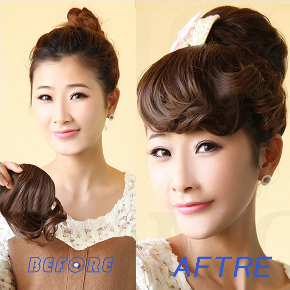 Накладные волосы Buqi черные и коричневые синтетические для взрослых женщин|Челки