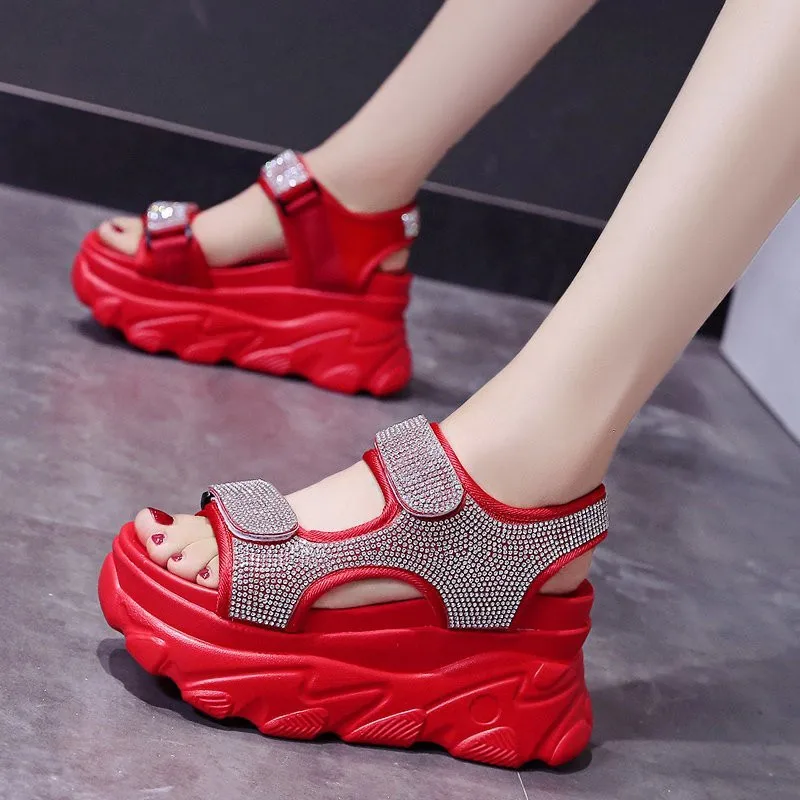 Сандалии COOTELILI женские на высоком каблуке Нескользящие Босоножки платформе