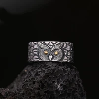 retro owl shape opening adjustable ring simple animal shape index finger ring hip hop punk trend men%e2%80%99s party accessories gift