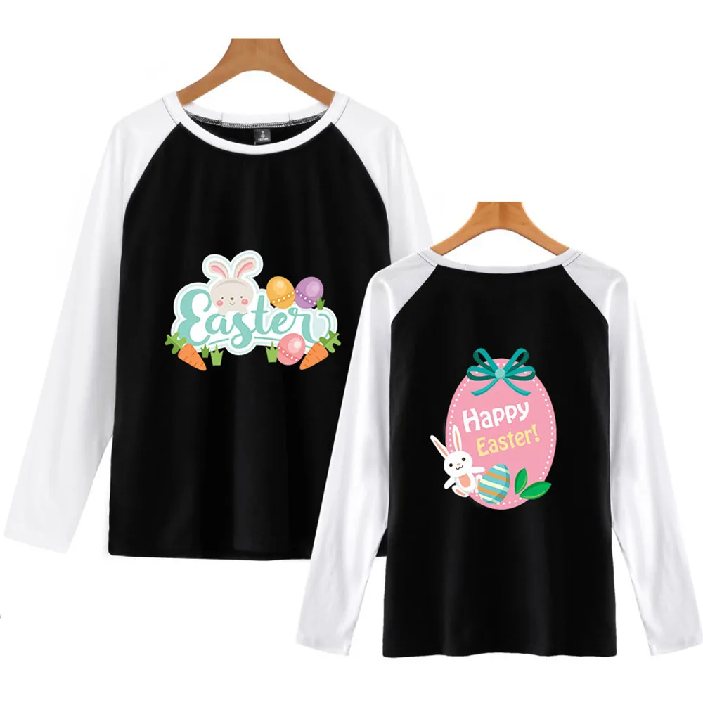 

Easter Day T Shirt Bunnies Print Summer Tops Men Long Sleeve T-shirts Festival Harajuku Women Tops Cute Clothes