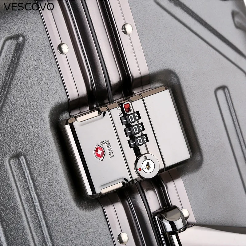 Новый сверхлегкий чемодан VESCOVO 100% Дорожный с алюминиевой рамой на колесиках 20