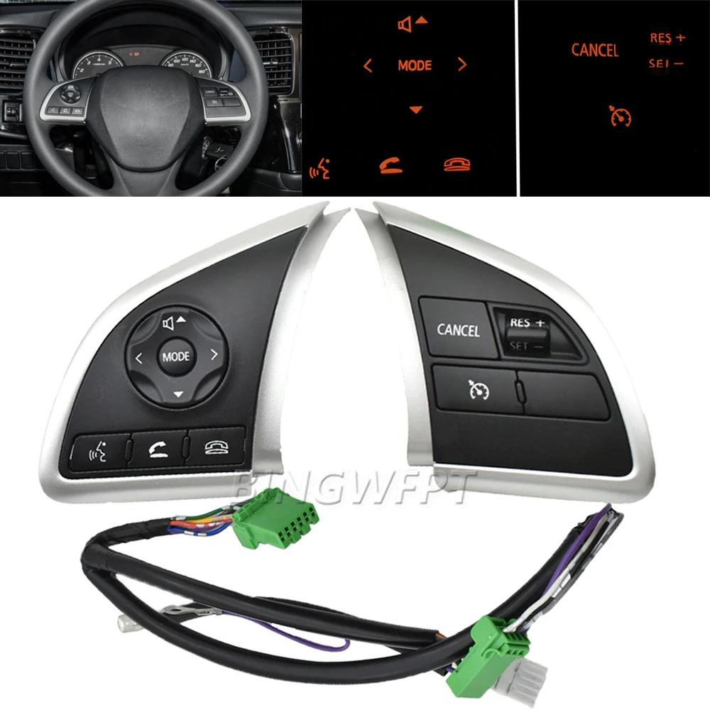 

For Mitsubishi Eclipse Cross Cruise Control Switch Audio Volume Remote Control Steering Wheel Button LED For outlander 3 Button