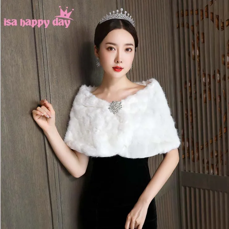 Новая модная элегантная дешевая теплая накидка для невесты с рюшами и бисером