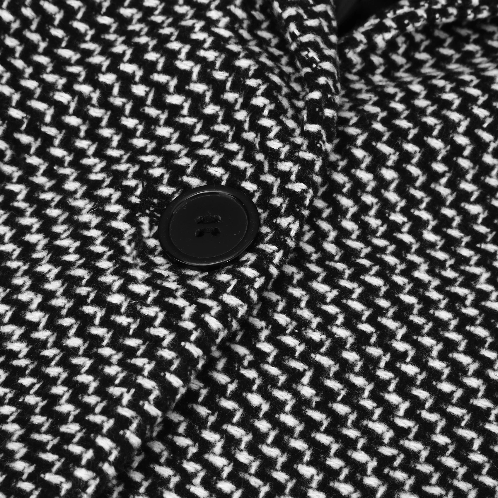 Женское зимнее пальто из смесовой хлопковой ткани с рисунком гусиные лапки