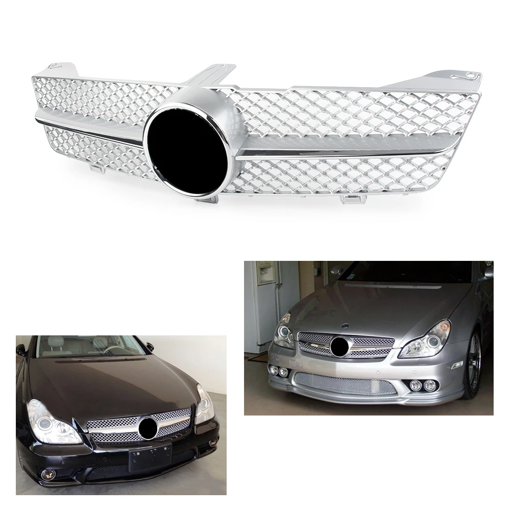 

Передняя решетка радиатора автомобиля, решетка капота для Mercedes Benz 2008 2009 2010 CLS-Class W219 CLS350 CLS500 GLS550 с эмблемой AMG Look