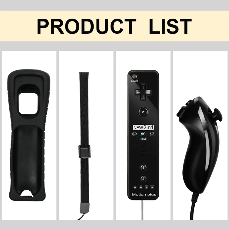 2 в 1 пульт дистанционного управления Nunchuk Combo Встроенный MOTION PLUS для kingd для wii контроллер с защитный силиконовый чехол