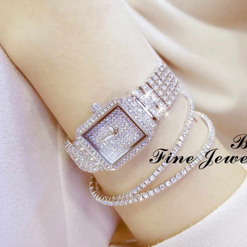 BS Hot Sales Watch Top Grade Chained WOMEN'S Full Crystal reloj de mujer women watches luxury ladies watch date Clock | Наручные часы