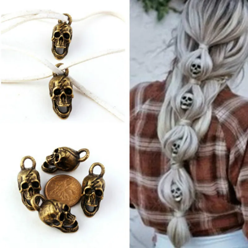 

Hair Braid DIY Hair Ponytail Skull 4 Piece 80cm Velvet Rope Dreadlock Beads Multi-function Accessories Braiding Hair Tools Rope