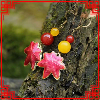 Ручной работы Природа stonesenamell из сканой эмали Висячие серьги новые ювелирные
